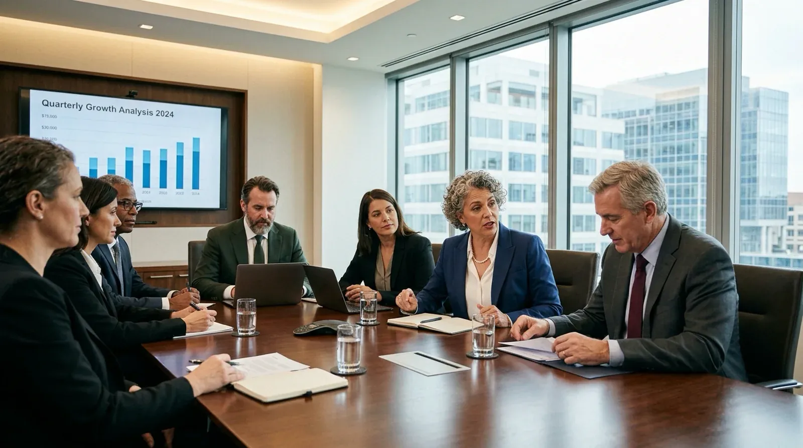 Diverse professionals working together
